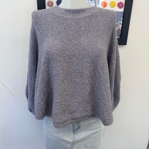 Purple Cozy Sweater Poncho